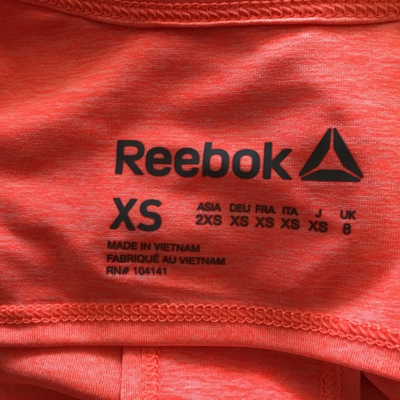 REEBOK LONG SLEEVE NEON ORANGE  PERFORMANCE TEE XS - Picture 6 of 6